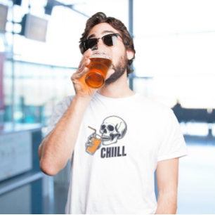 Svart och Orange - skullillustration - kyl T-skirt T Shirt