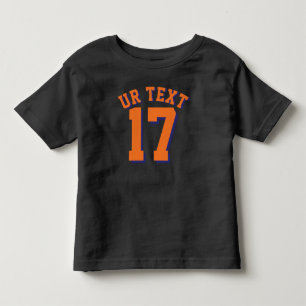 Svart och Orange Småbarn Idrottsdesign T-shirt