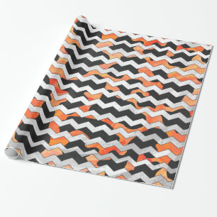 Svart och orange sparretryck för ko presentpapper