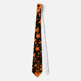 Svart och Orange Star Neck Tie Slips