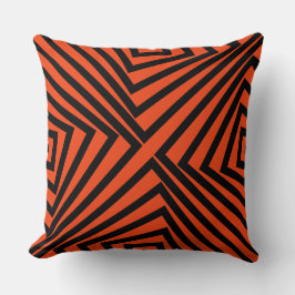 Svart och Orange stripe Mönster-Dekorativ kudde