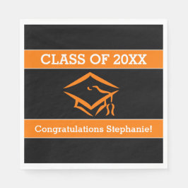 Svart och Orange-Studentfest för kartong Pappersservett