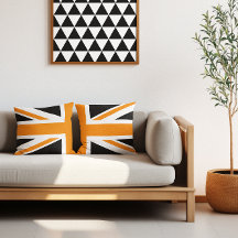 Svart och orange Union Jack Halva