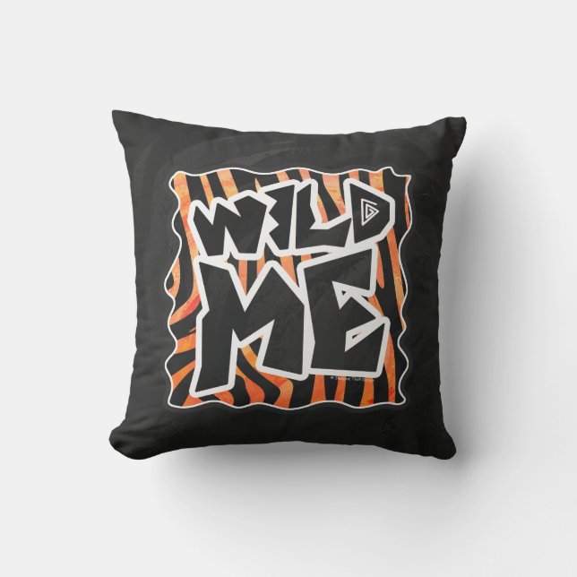 Svart och orange vild zebra kudde (Framsida)