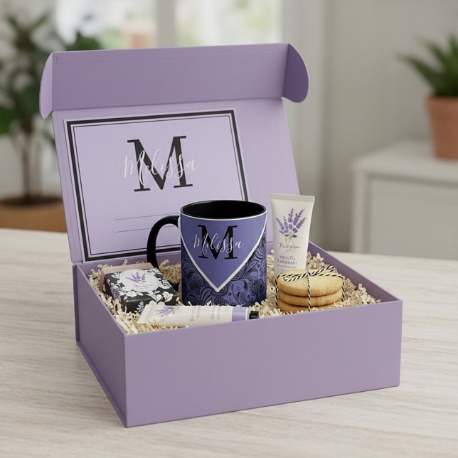 Svart och periwinkle paisley-mugg mugg (Skapare uppladdad)