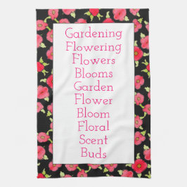 Svart och Pink Kökshandduk