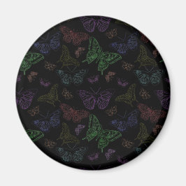 Svart och regnbåge, Färgad Butterflies Flygande Magnet