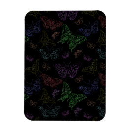 Svart och regnbåge, Färgad Butterflies Flygande Magnet