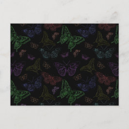 Svart och regnbåge, Färgad Butterflies Flygande Vykort