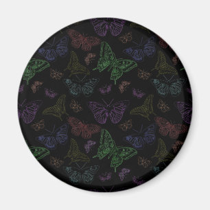 Svart och regnbågsblommor, Färgad Magnet