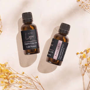 Svart och Ro Guld Logotyp Essential Oil Watersecur Klistermärke
