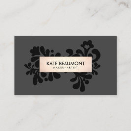 Svart och Ro Guld Makeup Artist och Hair Salon Visitkort