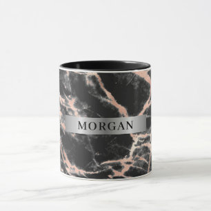 Svart och Ro Guld Marble, Namn på Silver Band Mugg