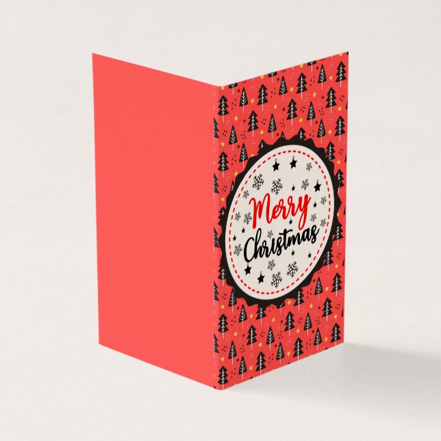 Svart och röd 25-pack julkort kort (Utsida)