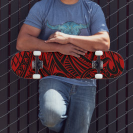 Svart och röd Abstrakt Mini Skateboard Bräda 18,5 Cm