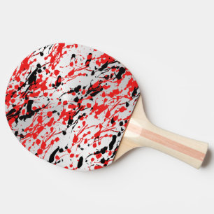 Svart och röd Abstrakt Stänk och dropp Pingisracket
