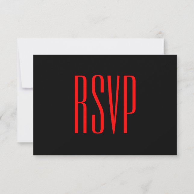 Svart och röd Anpassningsbar OSA Damask Wedding V0 (Framsida)