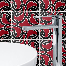 Svart och röd Chic Celtic Knot Seamless Mönster Ti Kakelplatta