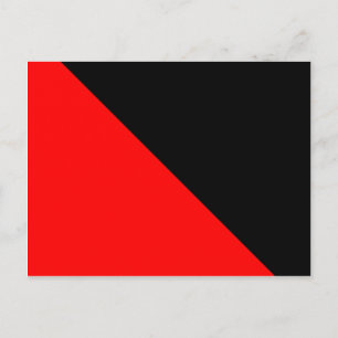 Svart och röd diagonal-flagga vykort