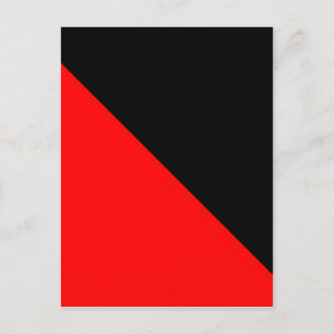 Svart och röd diagonal-flagga vykort