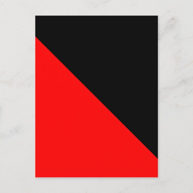 Svart och röd diagonal-flagga vykort (Framsida)