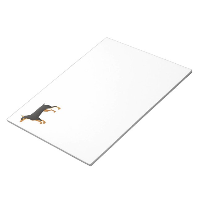 Svart och röd dobie ny ton anteckningsblock (Vinklad)