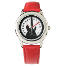 Svart och röd elektrisk rockgitarr Modern cool Armbandsur