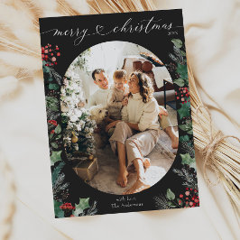 Svart och röd enkel God jul Julkort