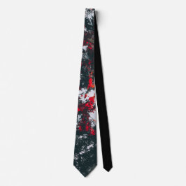 Svart och röd färgplatta slips