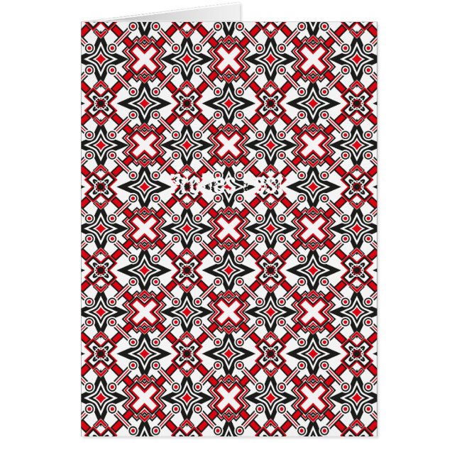 Svart och röd festival hälsningskort (Framsidan)