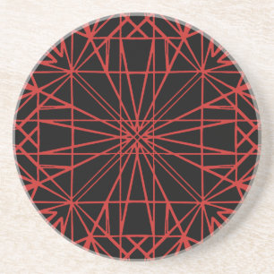 Svart och röd geometrisk symmetri underlägg