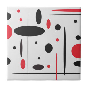 Svart och röd keramik Tile Kakelplatta