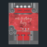 Svart och röd klubb 18:e födelsedagsinbjudan inbjudningar<br><div class="desc">Gör en påstående till din födelsedag med den här svarta och röda klubben inspirerad till 18-årsinbjudan</div>