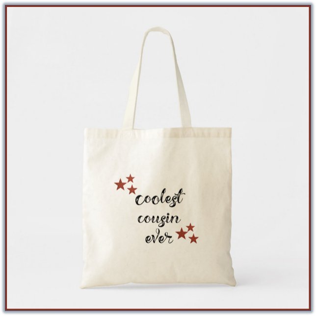 Svart och röd kolost Cousin Aldrig Tote Bag Tygkasse (Skapare uppladdad)