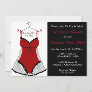 Svart och Röd korset Lingerie Möhippa Inbjudan