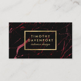 Svart och röd marble Designer Visitkort