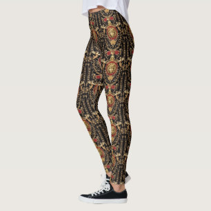 Svart och röd Medusa Klassisk Leggings