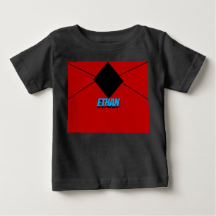 Svart och röd minsta linjära svarta diamanter t shirt
