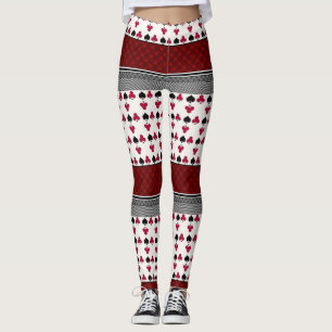 Svart och röd mode-jaktpat leggings