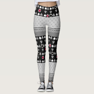 Svart och röd, mode mönster leggings