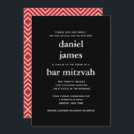 Svart och röd Modern Pub Mitzvah-inbjudan Inbjudningar<br><div class="desc">Den här moderna inbjudan innehåller fet vit text på framsidan och ett modernt mönster på baksidan. Använda mallformuläret för att lägga till anpassningsbarna. Du kan använda funktionen Anpassa för att ändra teckensnitt,  layout och färg.</div>
