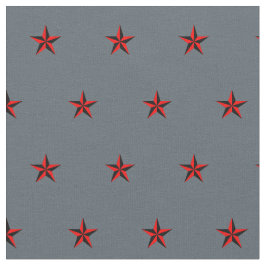 Svart och röd nautisk stjärnmönster på skiffergrå tyg