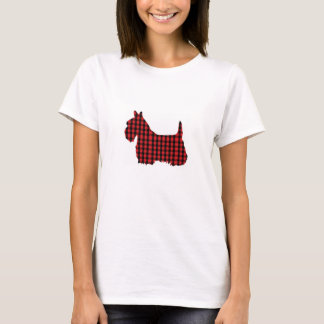 Svart och röd plädScottiehund T Shirt