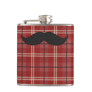 Svart och Röd Play Mustache Fickplunta