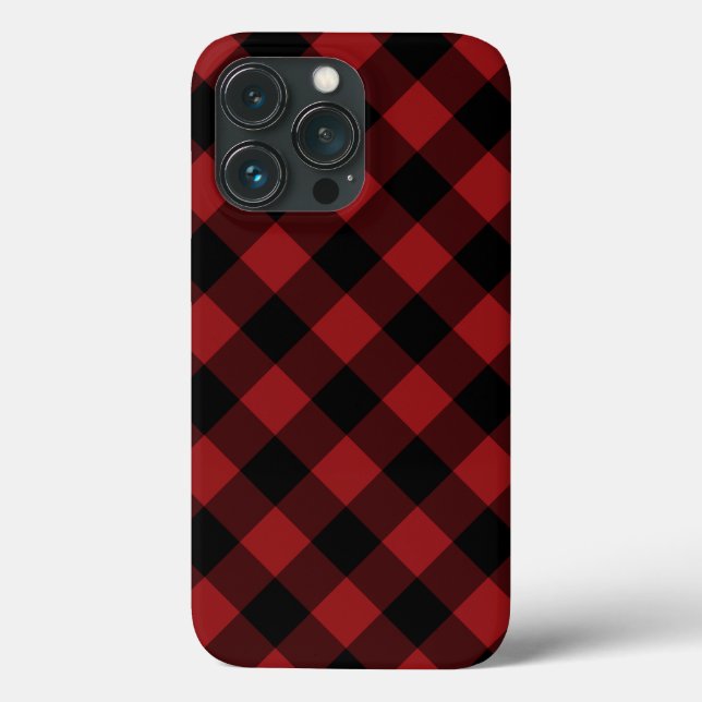 Svart och Röd Pput Checkated iphone case (Baksida)