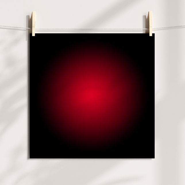 Svart och röd radiell gradient poster (Black and Red Radial Gradient Poster)