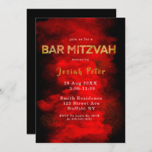 Svart och Röd-rökare Pub Mitzvah-inbjudningar