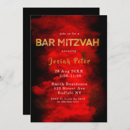 Svart och Röd-rökare Pub Mitzvah-inbjudningar