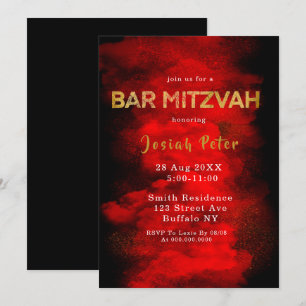 Svart och Röd-rökare Pub Mitzvah-inbjudningar