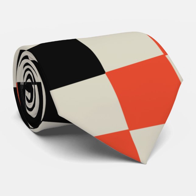 Svart och röd slips (Rullad)